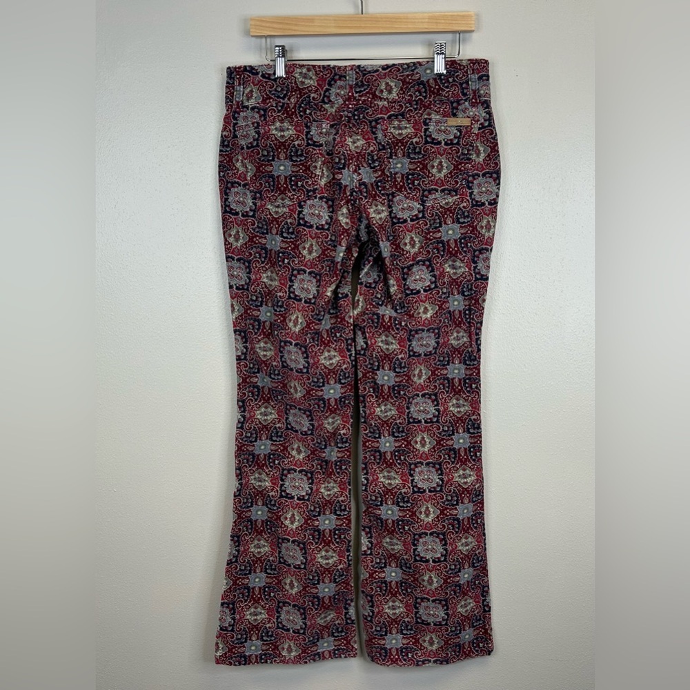 Tommy Hilfiger 11 Vintage Y2K Corduroy Multicolor Patterned Flare Pants Paisley - Picture 12 of 15